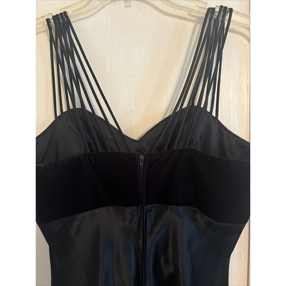 All That Jazz Dress Womens 11/12 Black Velvet Satin Maxi Formal Zip Y2K 90’s - Picture 4 of 9
